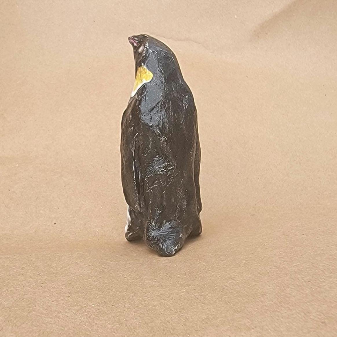 Mini Wonky Paperclay Sculpture Figurine Desk Freind OOAK Emperor Penguin