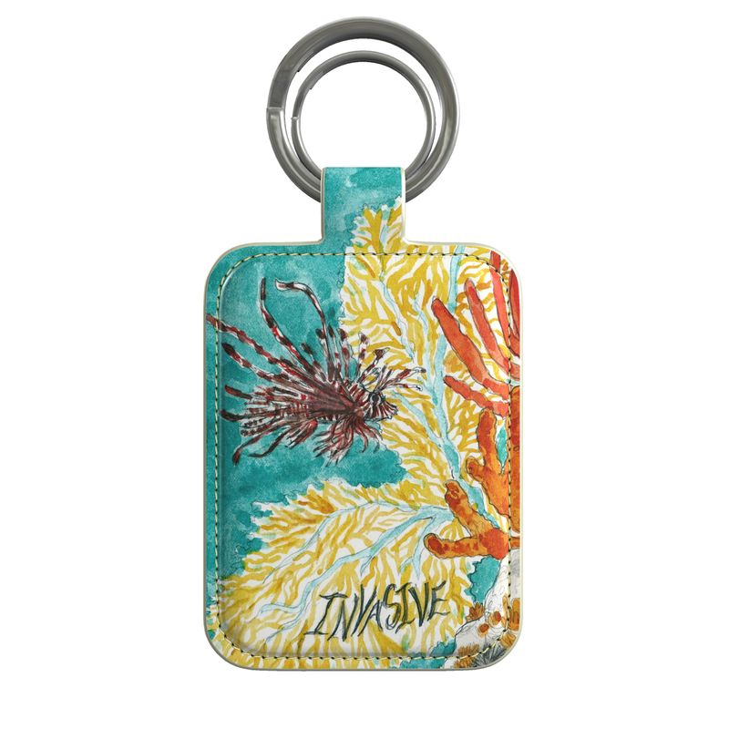 Oracle Card Art Invasive Leather Keyring