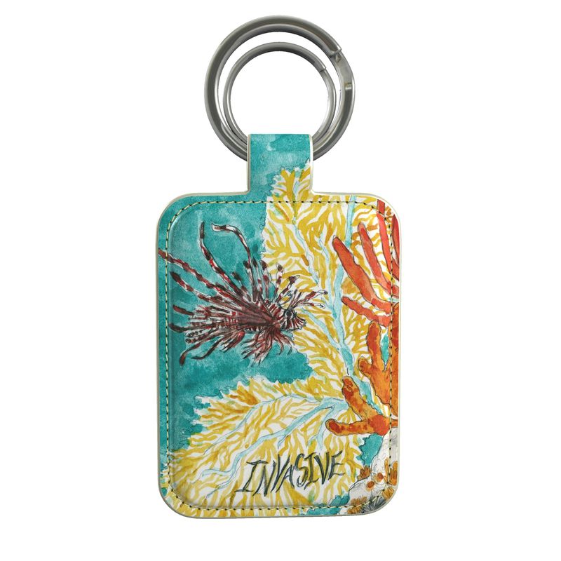 Oracle Card Art Invasive Leather Keyring
