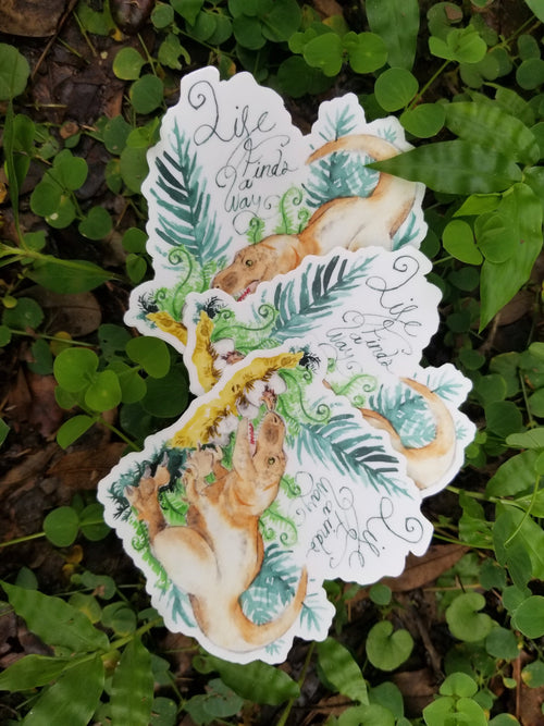 Jurassic Park Lost World Life Finds a Way Sticker