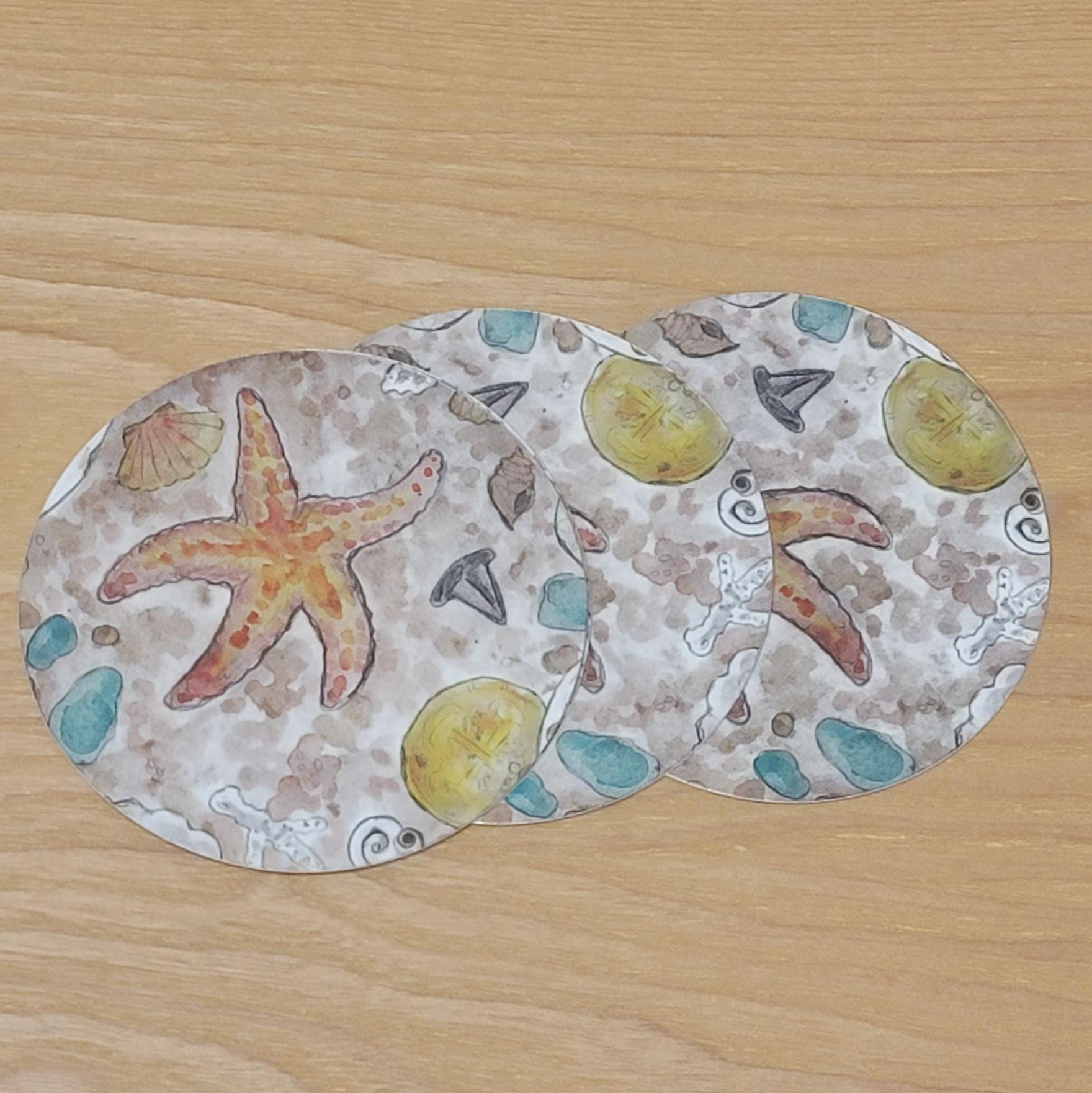 Mirror Shine Sticker "Treasure Hunt" Watercolor Art