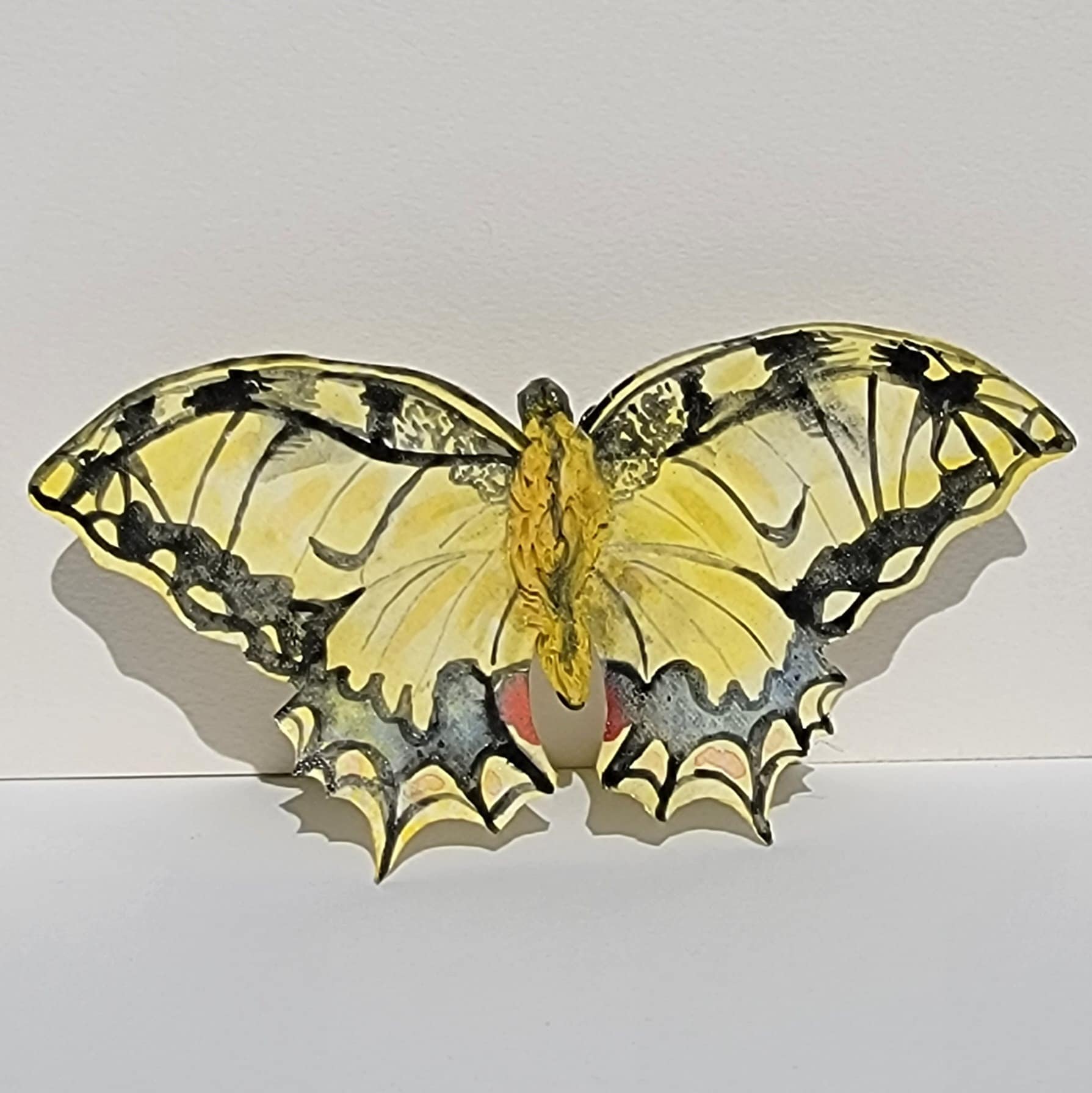 Tiger Swallowtail Butterfly Paperclay Sculpture Figurine