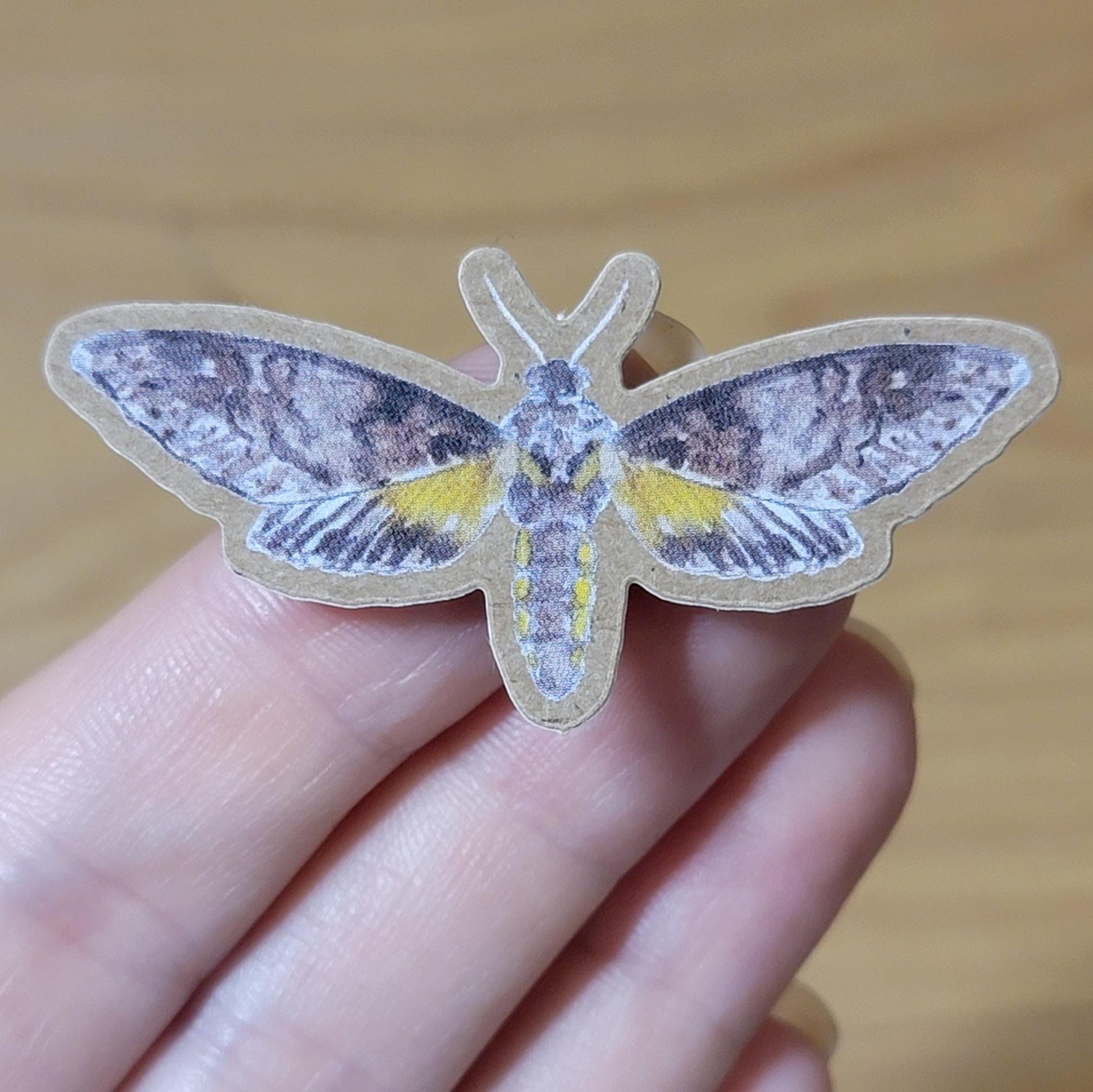 Eco Kraft Mini Sticker Sphinx Moth Watercolor Art