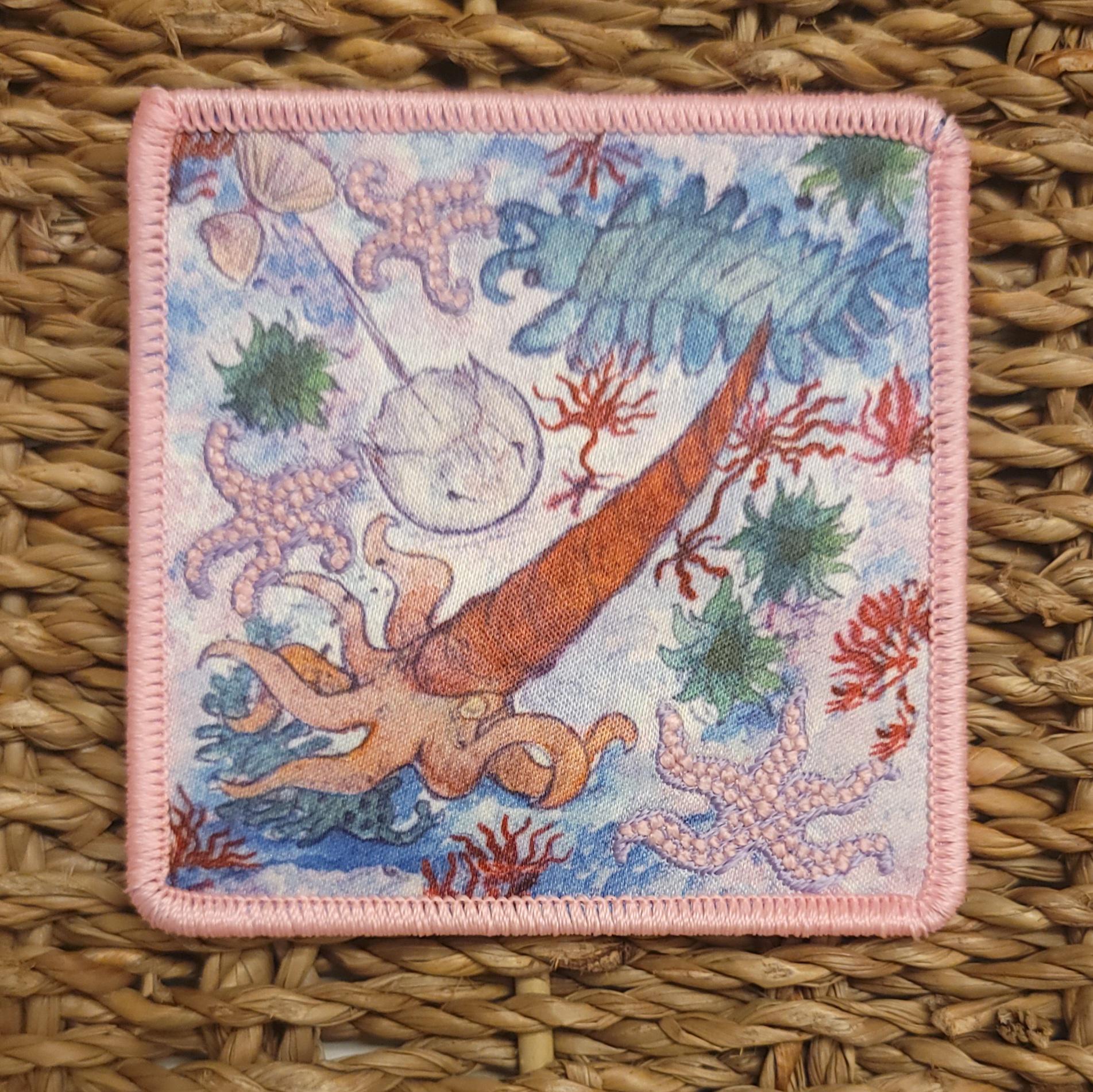 Glow in the Dark, Iron-On Patch: Ordovician Lively Sea Paleo Art