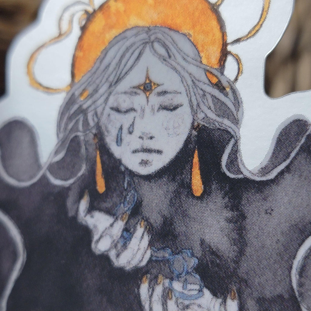 Metallic Sticker "Feeling Emotion" Goddess Watercolor Art
