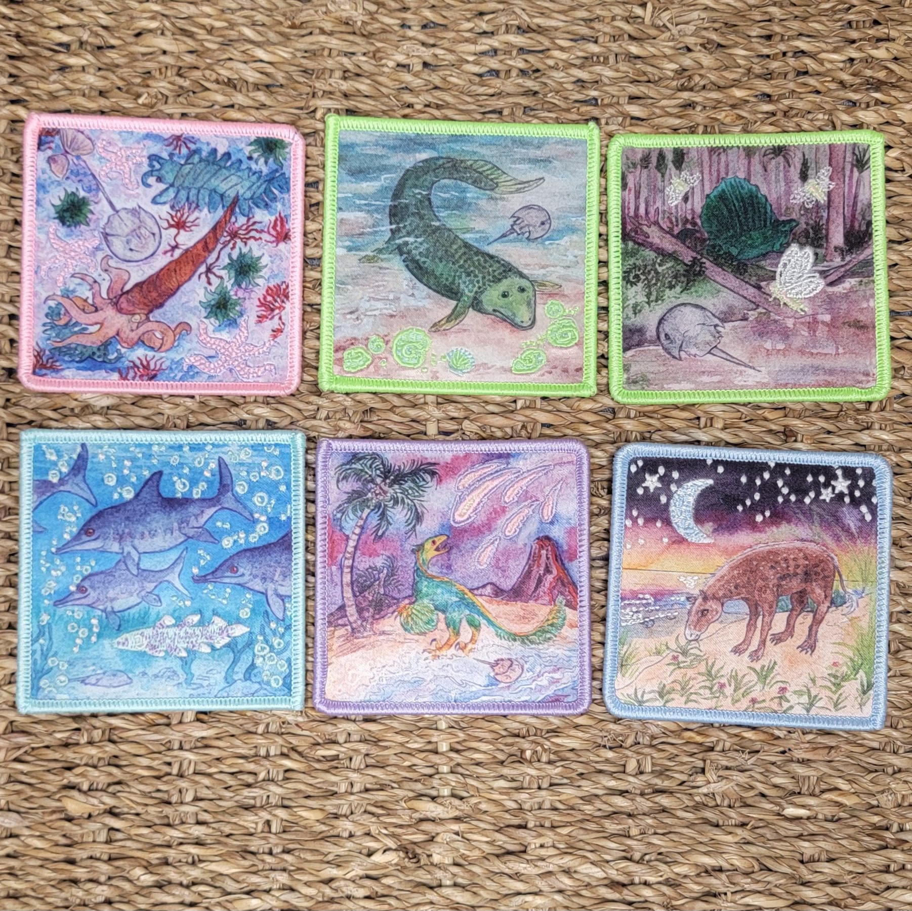 Glow in the Dark, Iron-On Patch: Tiktaalik Devonian Paleo Art