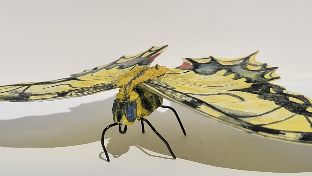 Tiger Swallowtail Butterfly Paperclay Sculpture Figurine