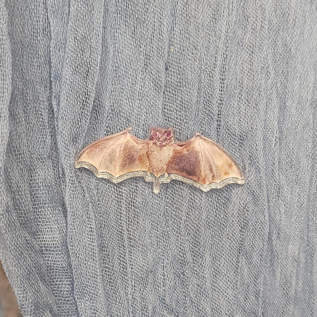 Mini Pin Florida Bonneted Bat Watercolor Art on Acrylic