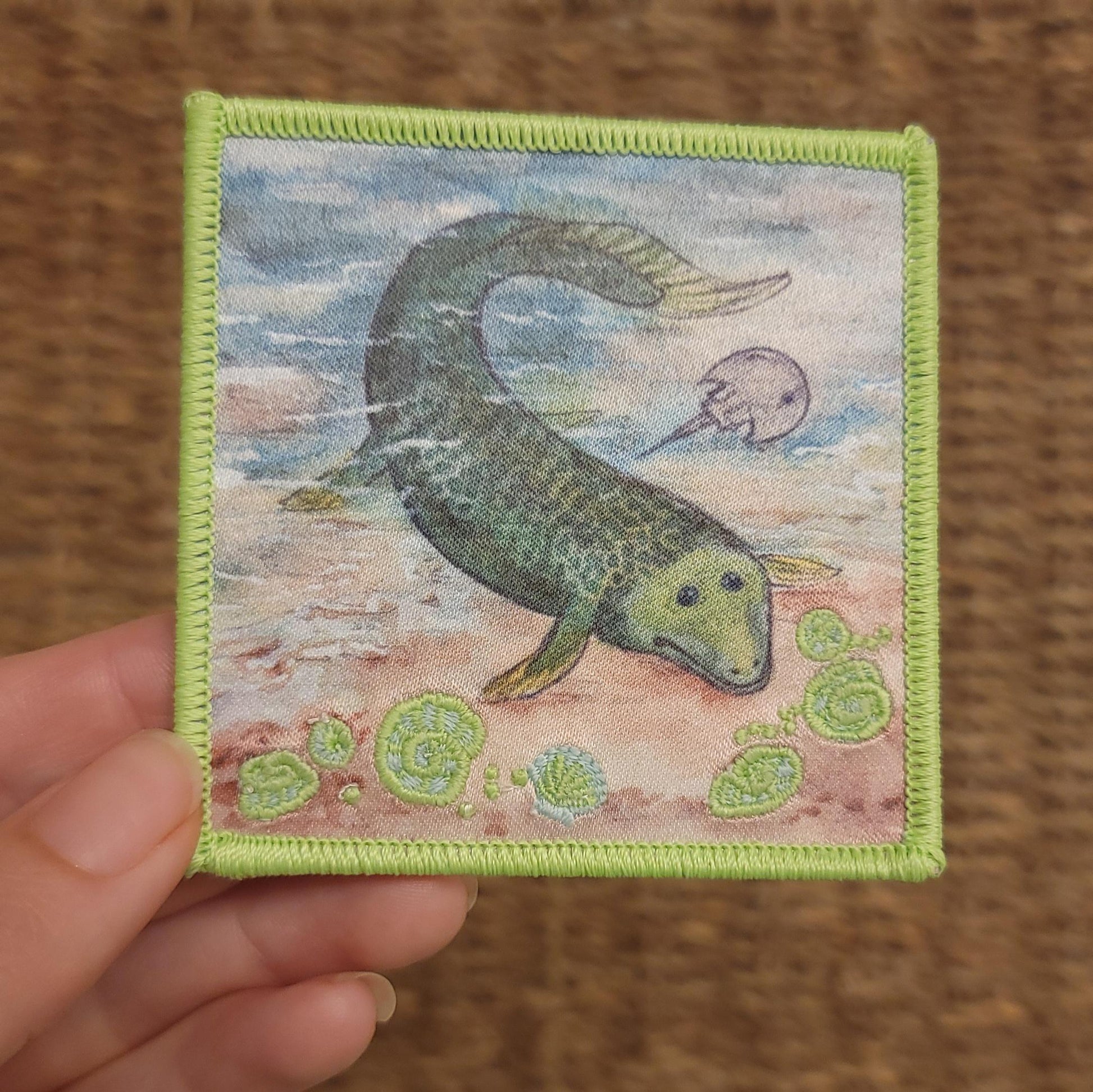 Set of 6 Glow in the Dark, Iron-On Patch: Horsehoe Crabs Through Time Paleo Art