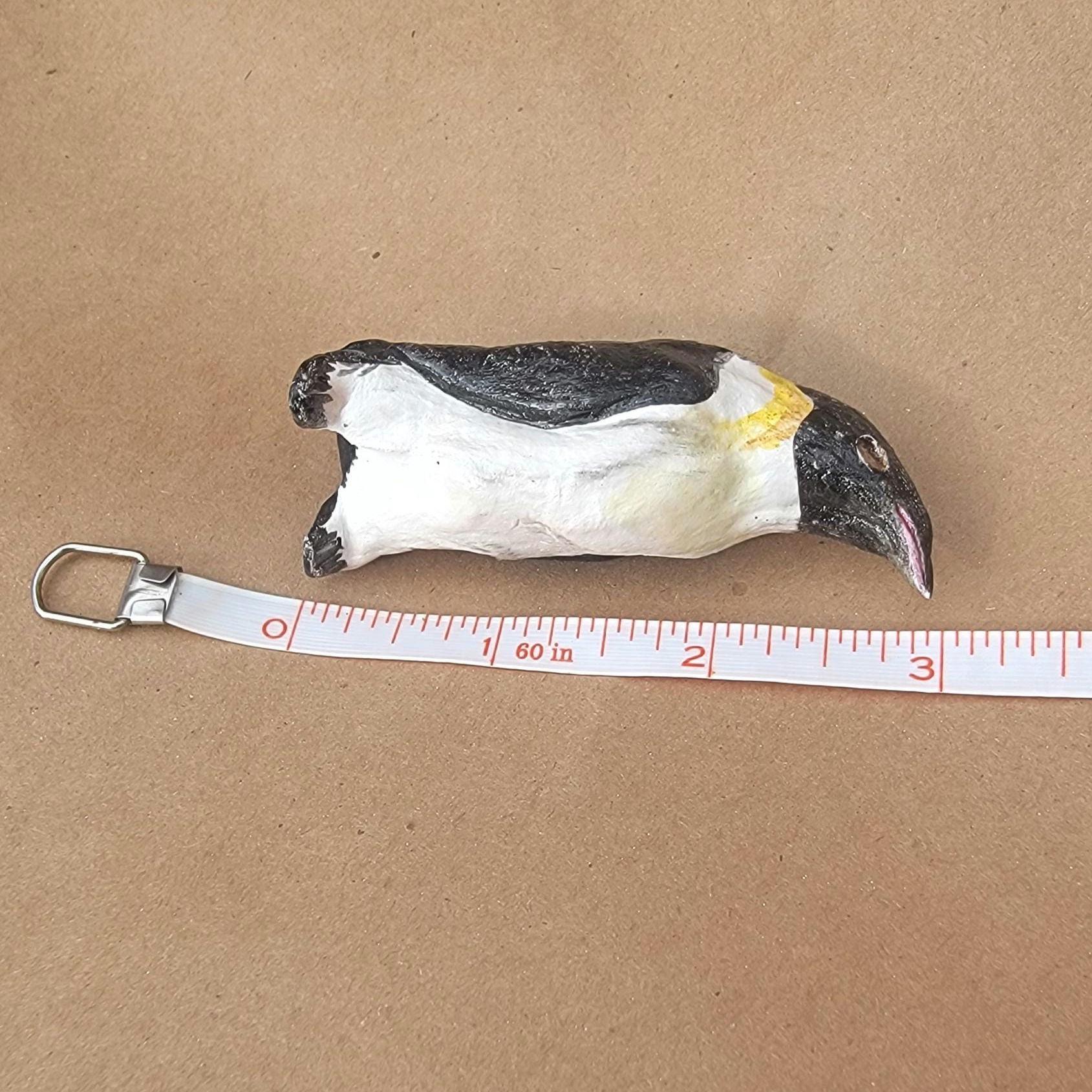 Mini Wonky Paperclay Sculpture Figurine Desk Freind OOAK Emperor Penguin