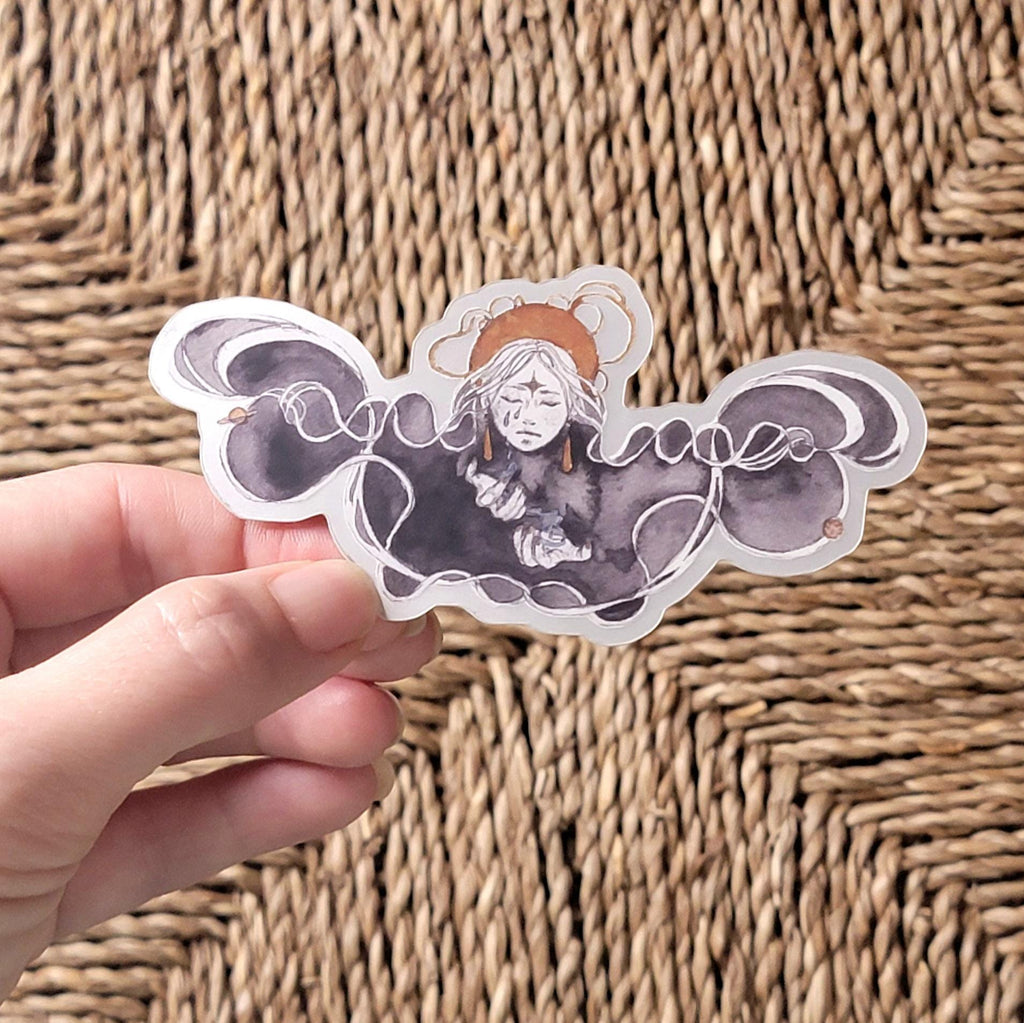 Metallic Sticker "Feeling Emotion" Goddess Watercolor Art