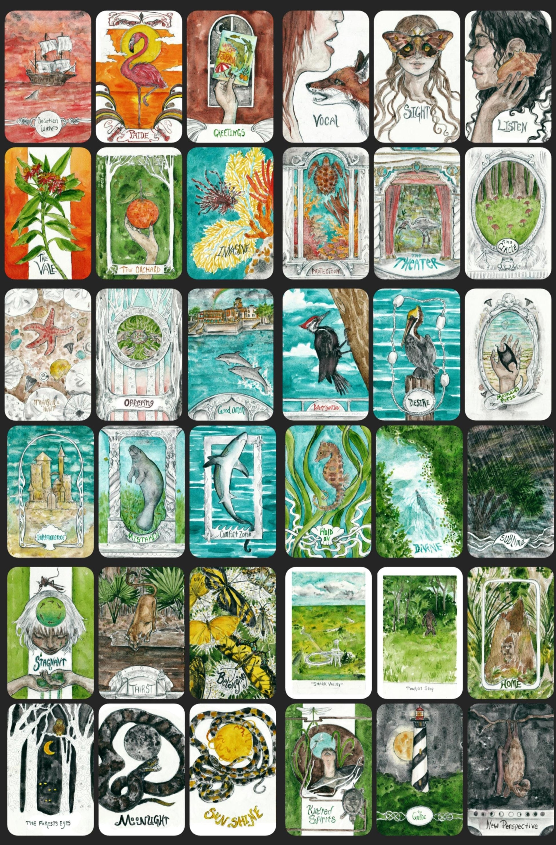 Floridian Mythos Oracle Deck Divination Nature Themed Tarot Cards