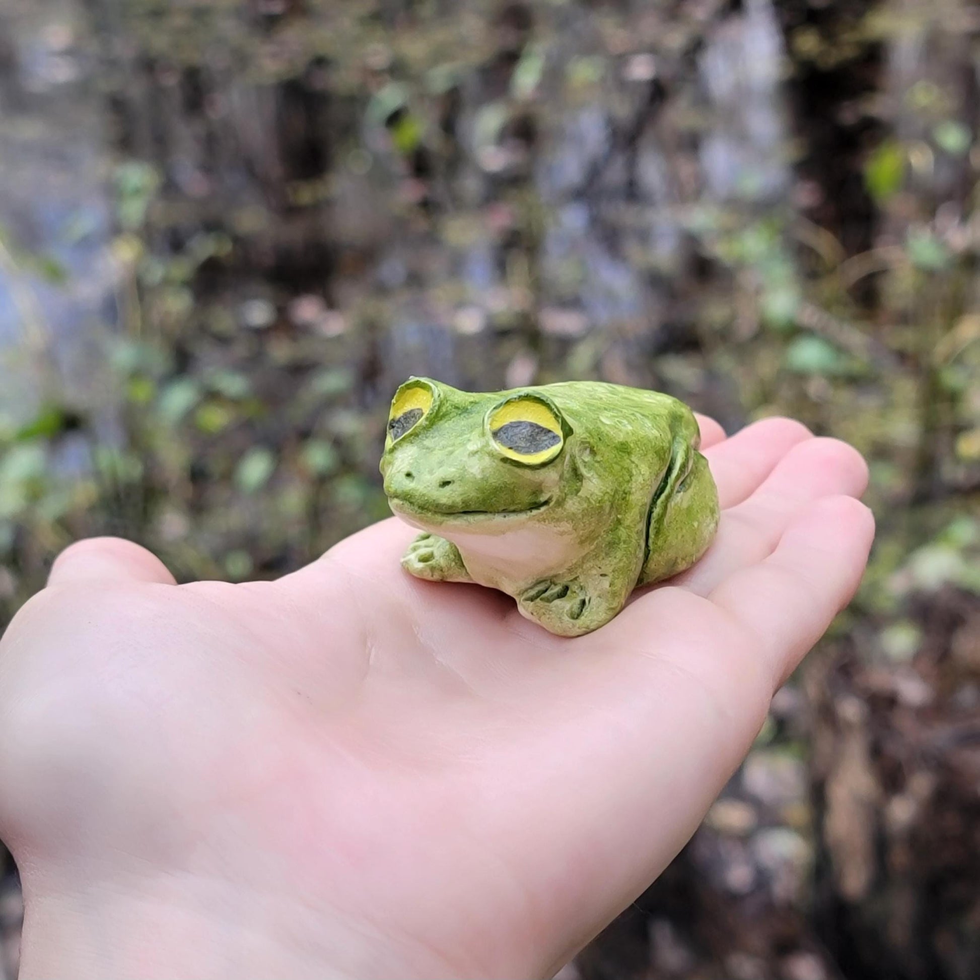 Mini Wonky Paperclay Sculpture Figurine Desk Freind OOAK Tree Frog