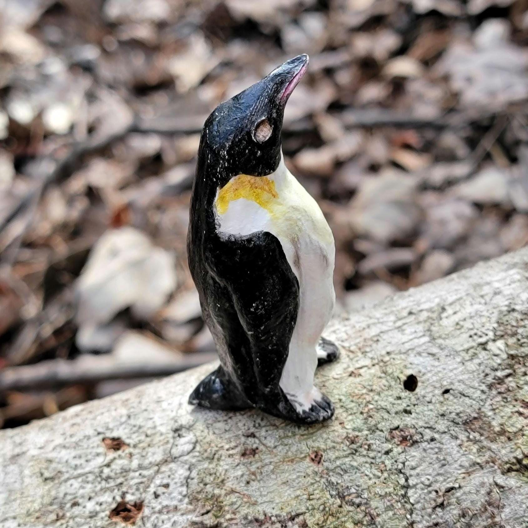 Mini Wonky Paperclay Sculpture Figurine Desk Freind OOAK Emperor Penguin