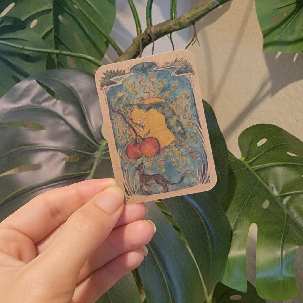 Eco Kraft Sticker Florida Panther in the Sun Watercolor Art